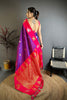 Stylish Purple Soft Silk Jacquard Work Designer Saree for Women