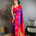 Stylish Purple Soft Silk Jacquard Work Designer Saree for Women