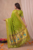 Graceful Lime Green Paithani Silk Zari Weaving Work Designer Saree for Women