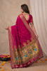 Stunning Magenta Paithani Silk Zari Weaving Work Designer Saree for Women