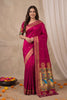 Stunning Magenta Paithani Silk Zari Weaving Work Designer Saree for Women