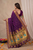 Premium Purple Paithani Silk Zari Weaving Work Designer Saree for Women