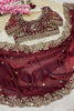 Stunning Maroon Fendy Silk Embroidery Work Saree for Women