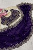 Premium Purple Fendy Silk Embroidery Work Saree for Women