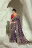 Royal Navy Blue Pure Georgette Saree with Moti Cut-Dana Heavy Handwork for Women