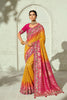 Premium Yellow Pure Georgette Saree with Moti Cut-Dana Heavy Handwork for Women