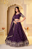 Enchanting Wine Crunchy Silk Designer Lehenga Choli with Golden Embroidery Work and Dupatta