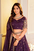 Enchanting Wine Crunchy Silk Designer Lehenga Choli with Golden Embroidery Work and Dupatta