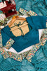 Stunning Teal Blue Faux Georgette Thread Sequins Embroidery Bandhani Print Saree for Women