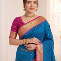 Royal Blue Soft Silk Paithani Woven Designer Saree for Women