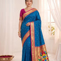 Royal Blue Soft Silk Paithani Woven Designer Saree for Women