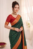Elegant Dark Green Soft Silk Paithani Woven Designer Saree for Women