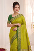 Graceful Lime Green Soft Silk Paithani Woven Designer Saree for Women
