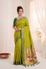 Graceful Lime Green Soft Silk Paithani Woven Designer Saree for Women