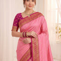 Beautiful Pink Soft Silk Paithani Woven Designer Saree for Women