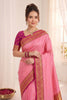 Beautiful Pink Soft Silk Paithani Woven Designer Saree for Women
