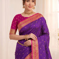 Lovely Purple Soft Silk Paithani Woven Designer Saree for Women