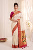 Stunning Off White Soft Silk Paithani Woven Designer Saree for Women