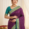 Wonderful Purple Soft Silk Paithani Woven Designer Saree for Women
