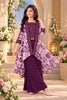 Captivating Purple Cotton Floral Printed Palazzo Suit with Embroidered Shrug for Girls