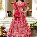 Stylish Red Premium Silk Designer Lehenga Choli with Embroidery Work and Dupatta for Women
