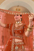 Exquisite Rust Orange Premium Silk Bridal Lehenga Choli with Heavy Embroidery Work and Dupatta