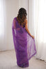 Stylish Purple Heavy Soft Net Sequin Embroidery Saree for Women