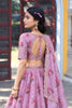 Charming Pink Georgette Floral Printed Designer Lehenga Choli with Dupatta for Women