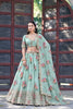 Refreshing Mint Green Georgette Floral Printed Designer Lehenga Choli with Dupatta for Women