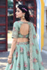 Refreshing Mint Green Georgette Floral Printed Designer Lehenga Choli with Dupatta for Women