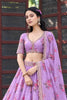 Enchanting Lavender Georgette Floral Printed Designer Lehenga Choli with Dupatta for Women