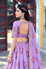 Enchanting Lavender Georgette Floral Printed Designer Lehenga Choli with Dupatta for Women