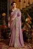 Premium Purple Pure Tissue Saree Heavy Beads and Sequin Handwork for Women