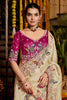 Elegant Cream Pure Tissue Saree Heavy Beads and Sequin Handwork for Women