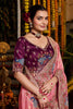 Beautiful Rani Pink Pure Tissue Saree Heavy Beads and Sequin Handwork for Women