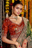 Graceful Olive GreenPure Tissue Saree Heavy Beads and Sequin Handwork for Women