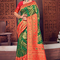 Exquisite Bottle Green Patola Silk Saree with Jacquard Work for Women
