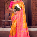 Radiant Mustard Yellow Patola Silk Saree with Jacquard Work for Women