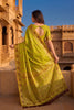 Vibrant Olive Green Baluchari Silk Saree with Zari Weaving Work for Women