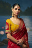 Regal Maroon Dola Silk Designer Saree  Handwork Cut Dana Beads Work for Women