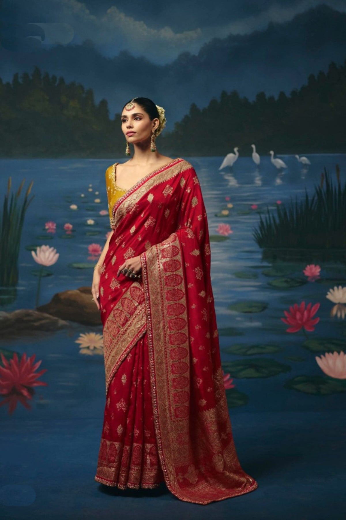 Regal Maroon Dola Silk Designer Saree  Handwork Cut Dana Beads Work for Women