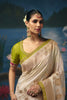 Elegant Beige Dola Silk Saree with Handwork, Cut Dana, Beads Work for Women