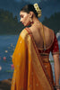 Grateful Mustard Yellow Dola Silk Saree with Handwork Cut Dana Beads Work for Women