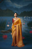 Grateful Mustard Yellow Dola Silk Saree with Handwork Cut Dana Beads Work for Women