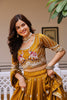Regal Mustard Yellow Vichitra Silk Designer Lehenga Choli with Elephant Embroidery