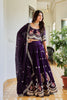 Majestic Dark Purple Vichitra Silk Designer Lehenga Choli with Elephant Embroidery