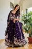 Majestic Dark Purple Vichitra Silk Designer Lehenga Choli with Elephant Embroidery