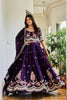 Majestic Dark Purple Vichitra Silk Designer Lehenga Choli with Elephant Embroidery