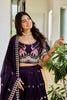 Majestic Dark Purple Vichitra Silk Designer Lehenga Choli with Elephant Embroidery