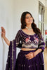 Majestic Dark Purple Vichitra Silk Designer Lehenga Choli with Elephant Embroidery